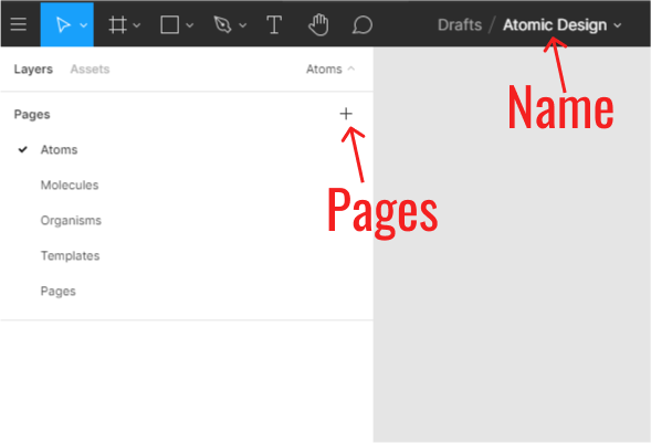 Name and create pages in your draft