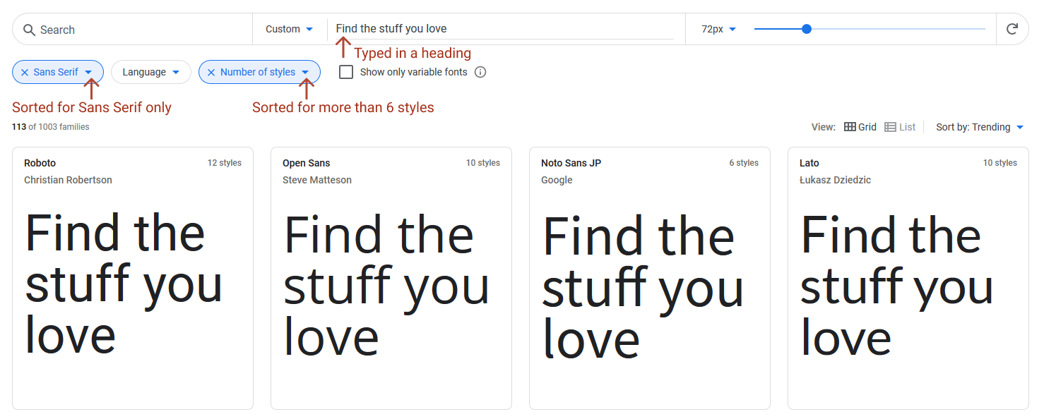 google fonts